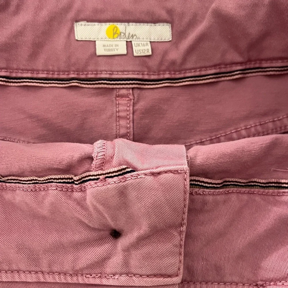Boden Mauve Pink‎ Utility Chino Skirt High Waist Paper Bag Pockets Cotton 12